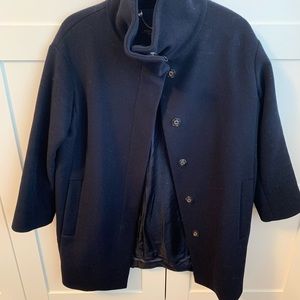 Weekend by MaxMara navy wool cocoon coat